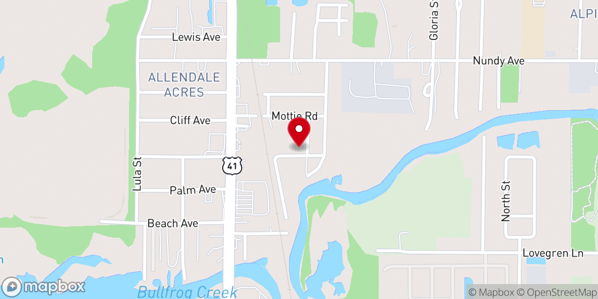 Map showing location of Gardenville Baptist Church