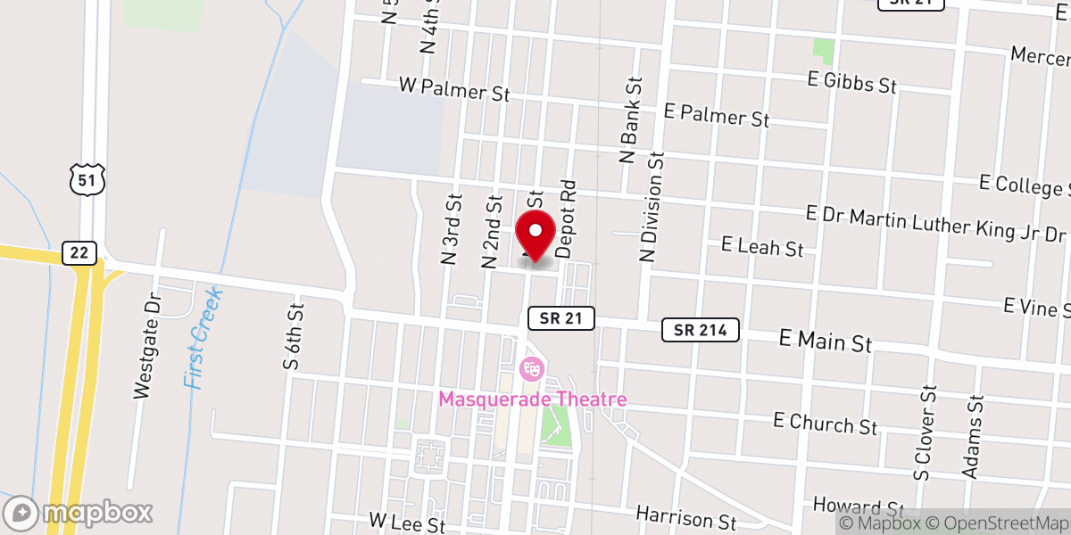 Map showing location of Our Redeemer Lutheran Church