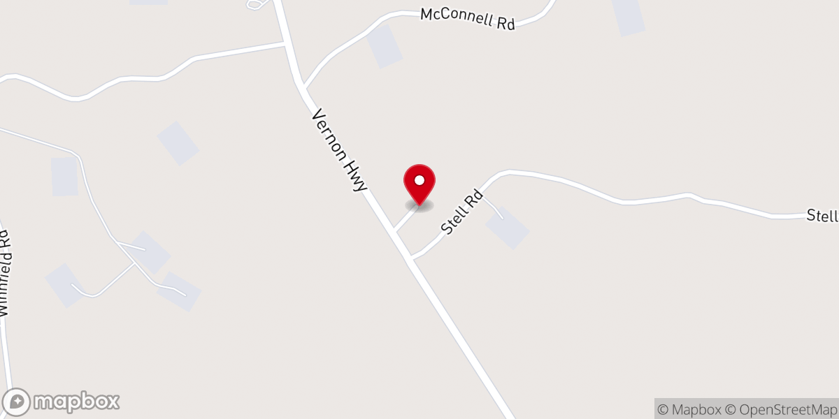 Map showing location of New Hope Baptist Church