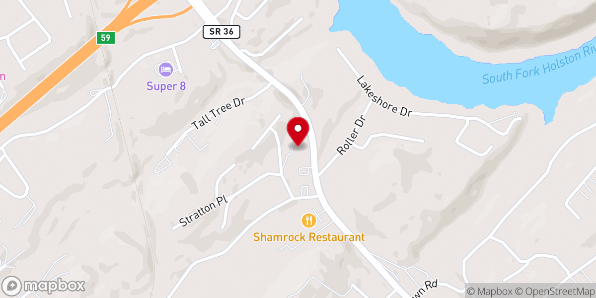 Map showing location of Rock Heritage Baptist Church