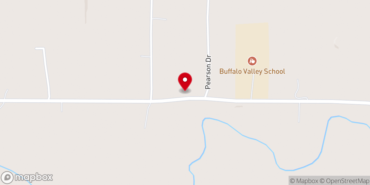 Map showing location of Buffalo Valley Baptist Church