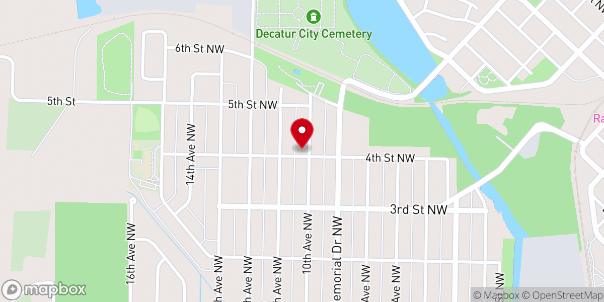 Map showing location of Westside Baptist Church