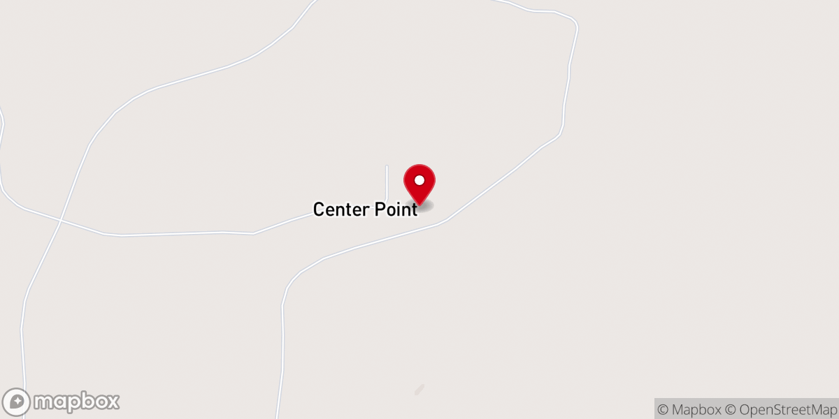 Map showing location of Center Point Church