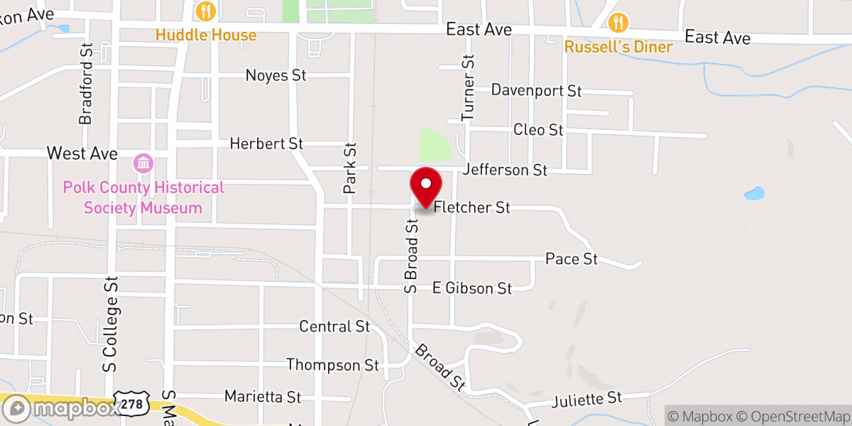 Map showing location of Marietta Street United Methodist Church