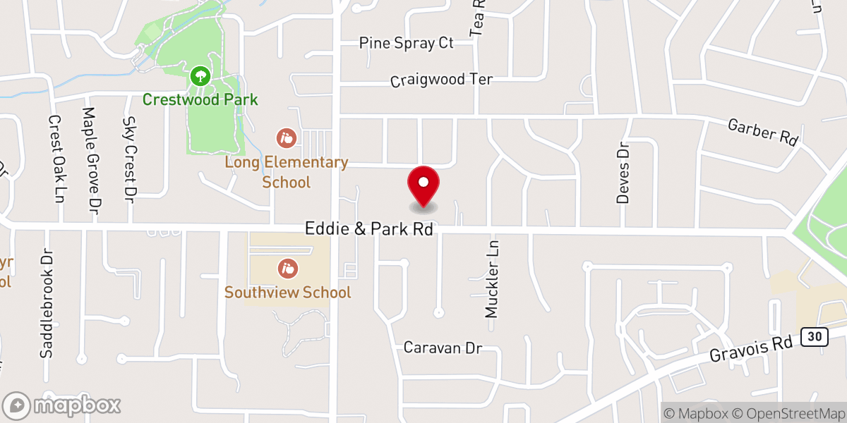 Map showing location of Russian-Ukrainian Evangelical Baptist Church of St. Louis