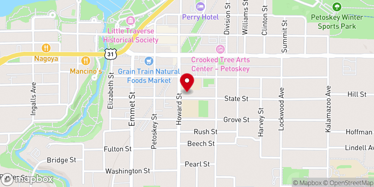 Map showing location of Saint Francis Xavier Church