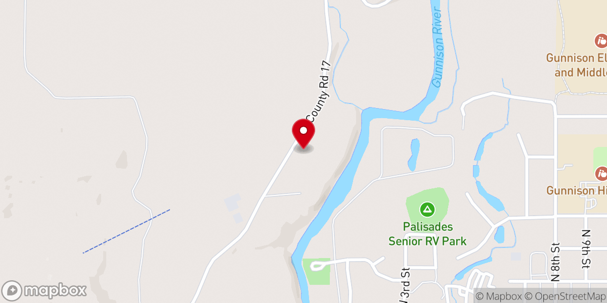 Map showing location of Blue Mesa Baptist Church