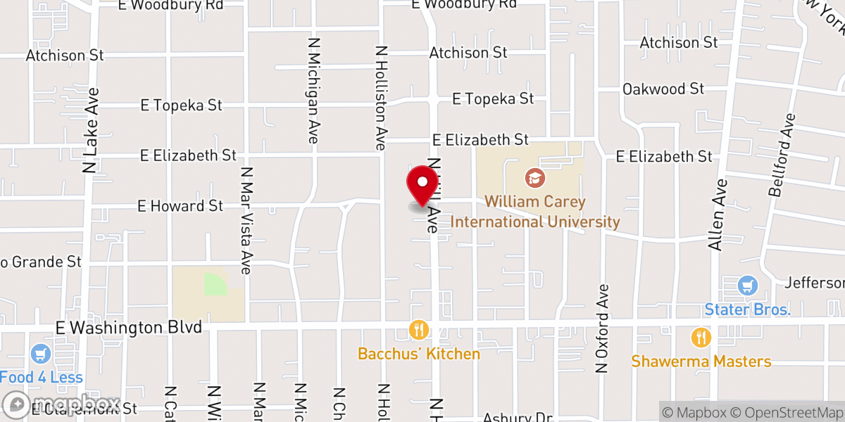 Map showing location of Victory Bible Church