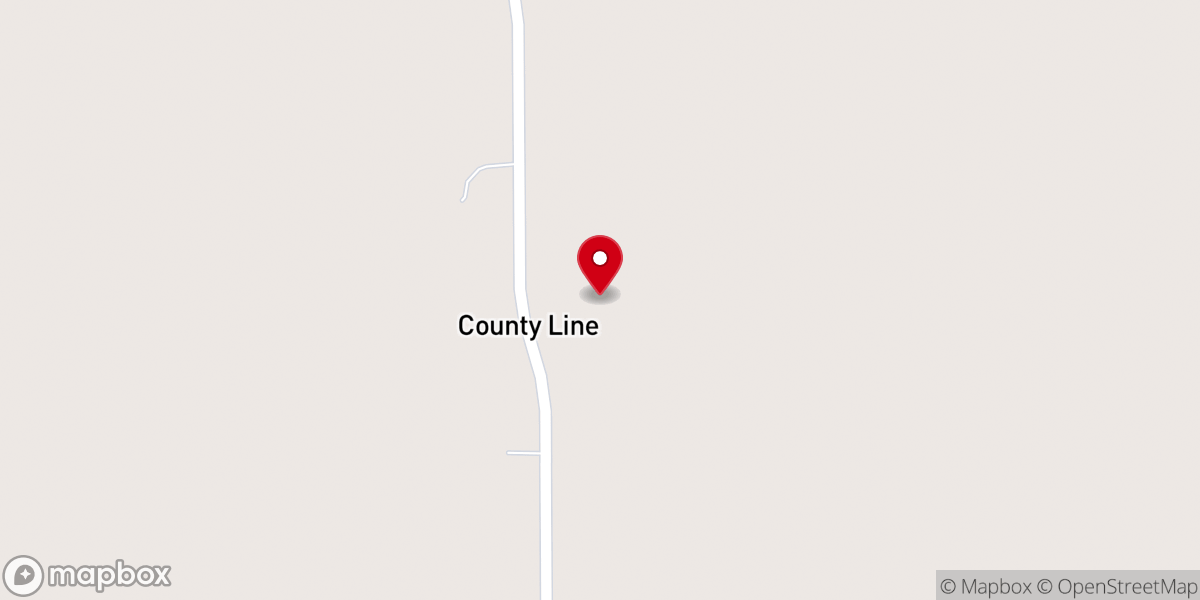 Map showing location of County Line Baptist Church