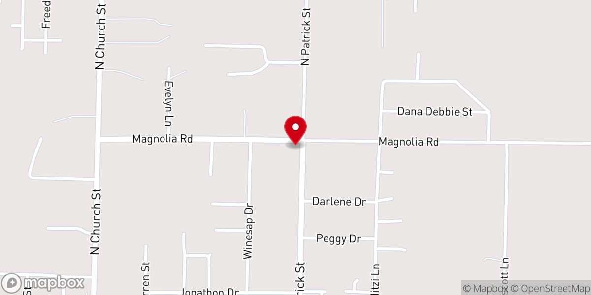 Map showing location of Magnolia Road Baptist Church