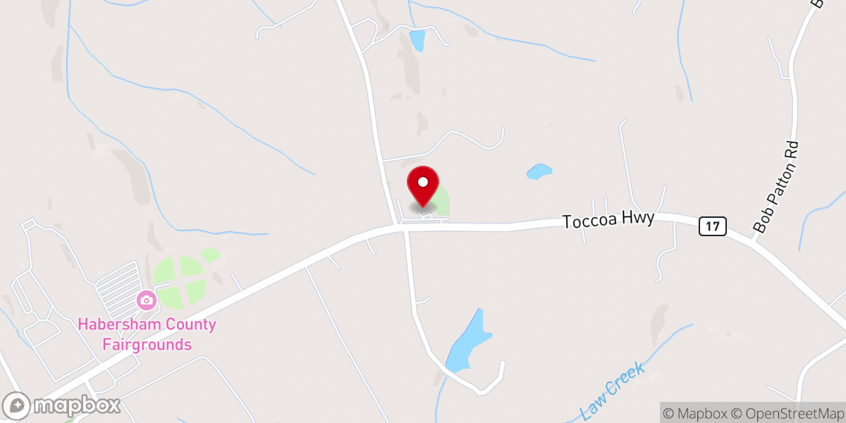 Map showing location of Hills Crossing Baptist Church