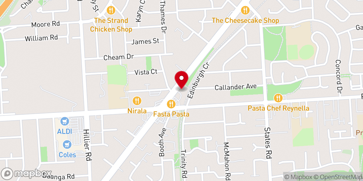 Map showing location of South City Baptist Church