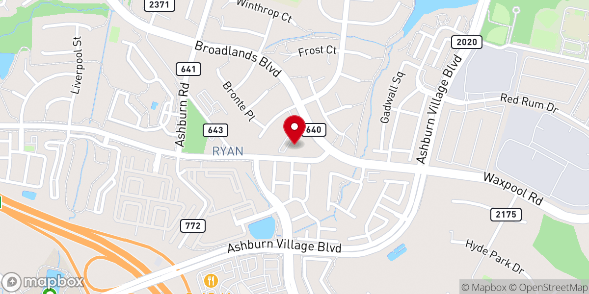 Map showing location of Broadlands Community Church