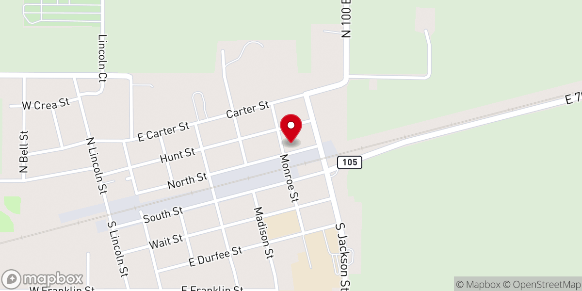 Map showing location of Cerro Gordo Civic Center