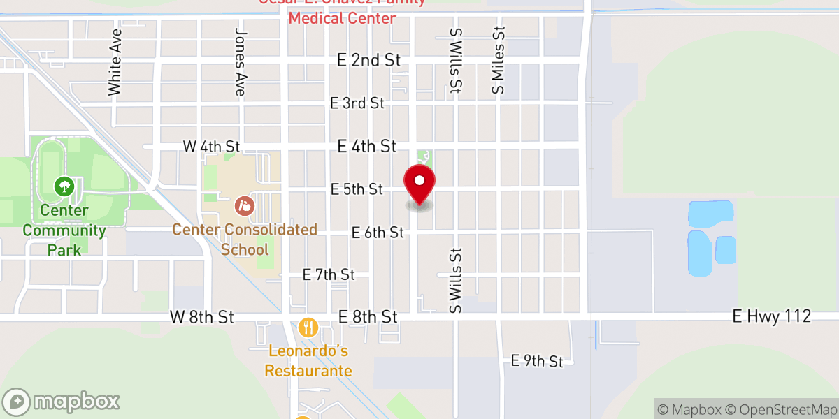 Map showing location of Center Assembly of God