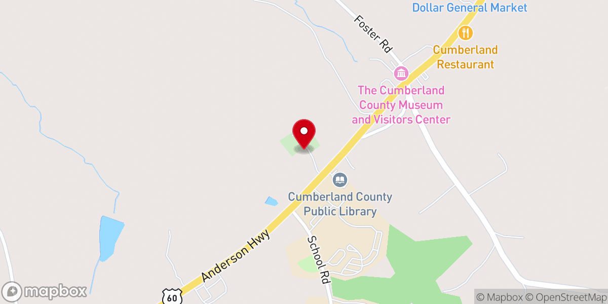 Map showing location of Center Presbyterian Church