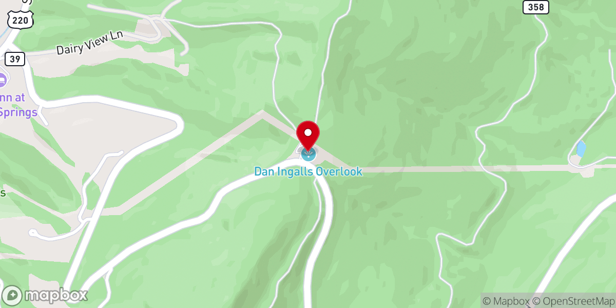 Map showing location of Dan Ingalls Overlook