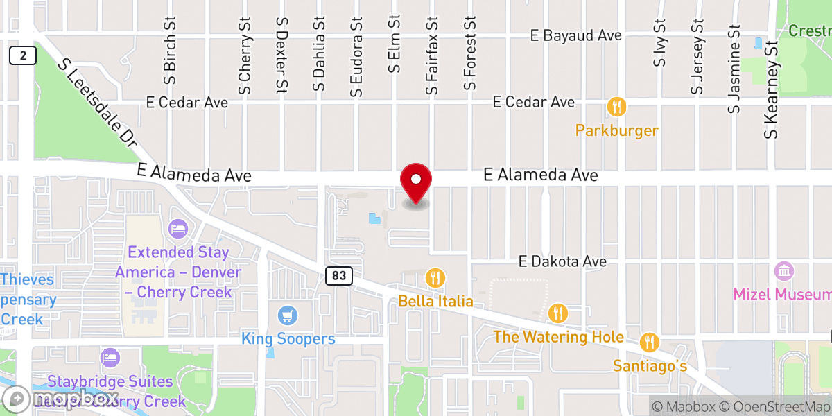 Map showing location of Augustana Lutheran Church