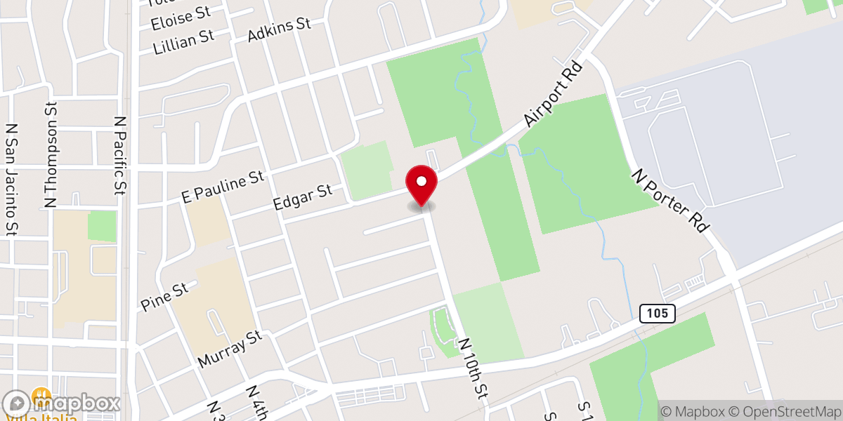 Map showing location of New Bethel Baptist Church