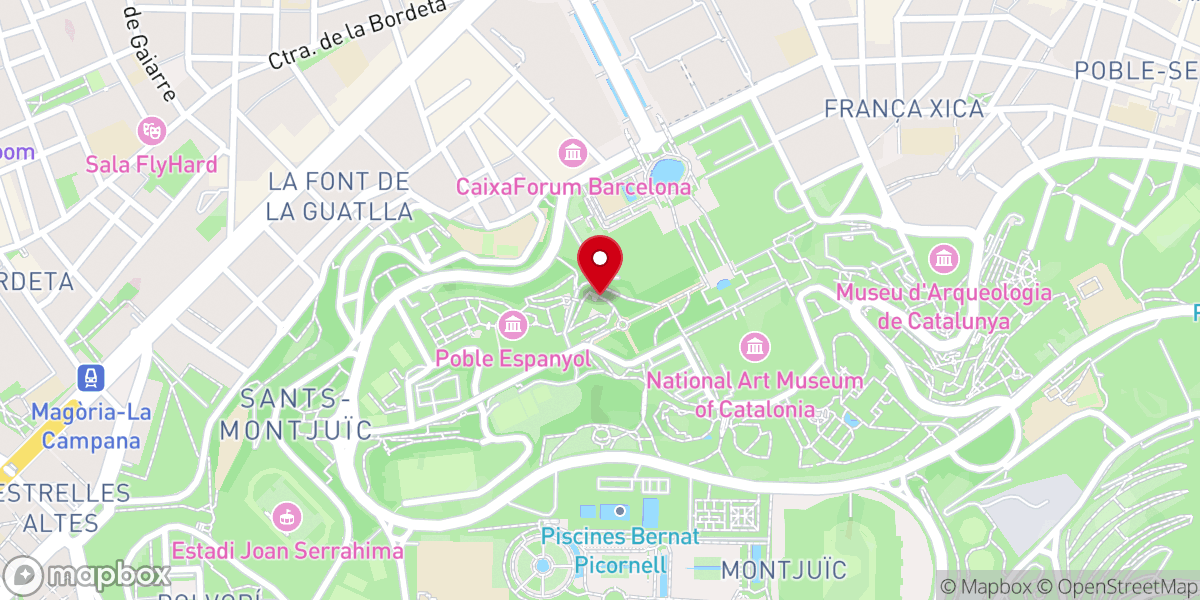 Map showing location of Capilla Románica (pequeño monasterio) de San Miguel (Pueblo Español)