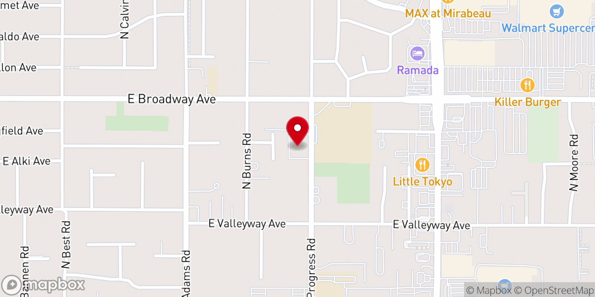 Map showing location of Veradale United Church of Christ