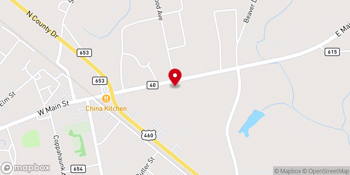 Map showing location of Waverly Baptist Church