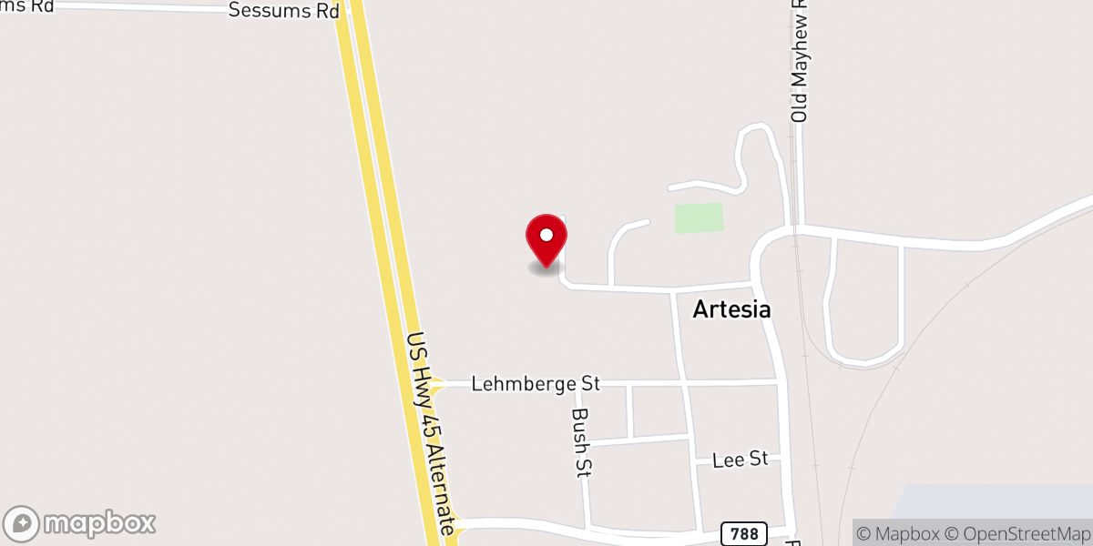 Map showing location of New Hope MB Church