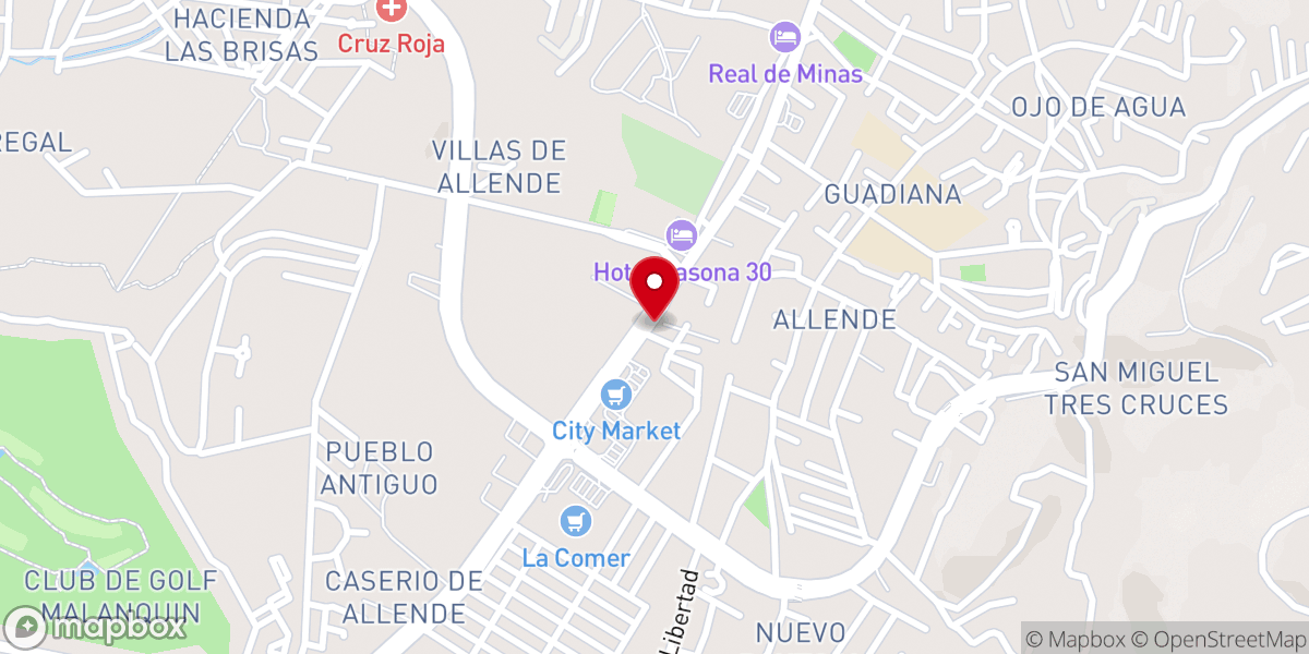 Map showing location of El Oasis
