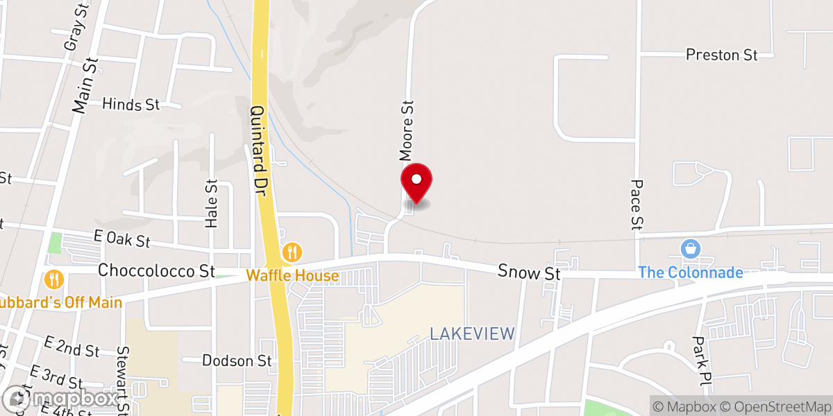 Map showing location of Grace Baptist Church