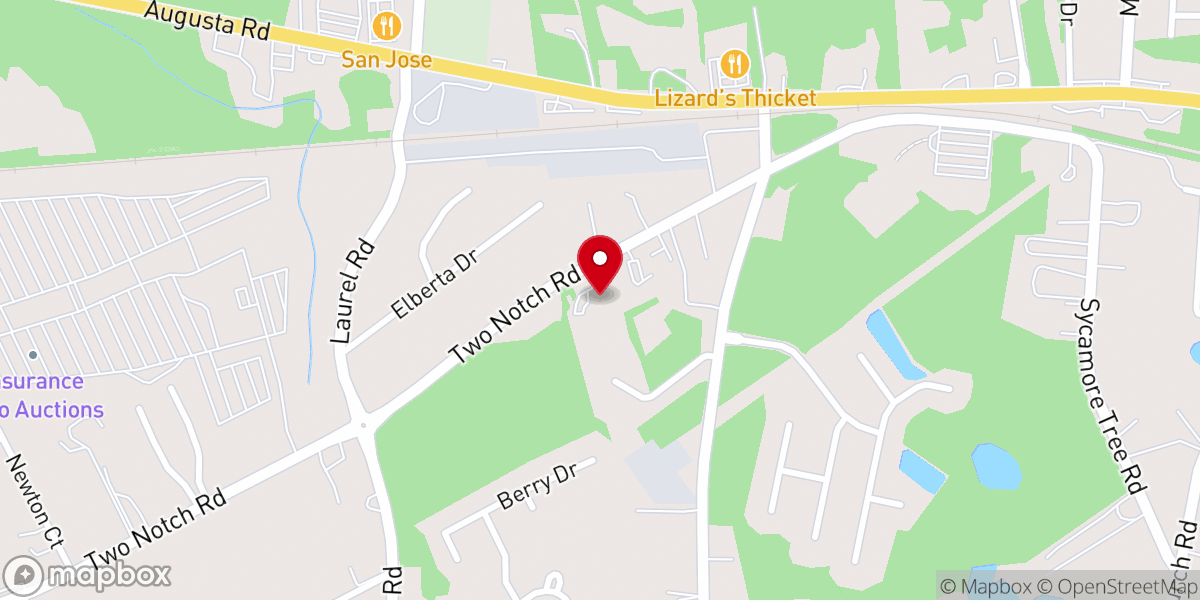 Map showing location of Northwood Baptist Church