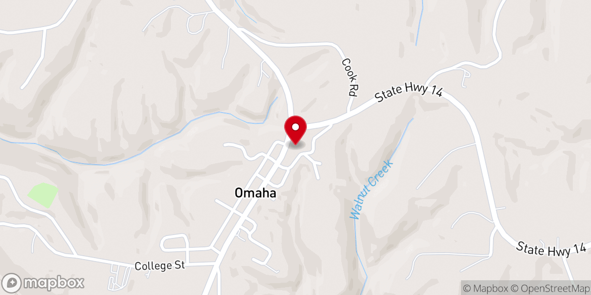 Map showing location of Omaha Church of Christ