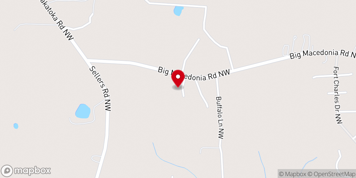 Map showing location of Big Macedonia Baptist Church