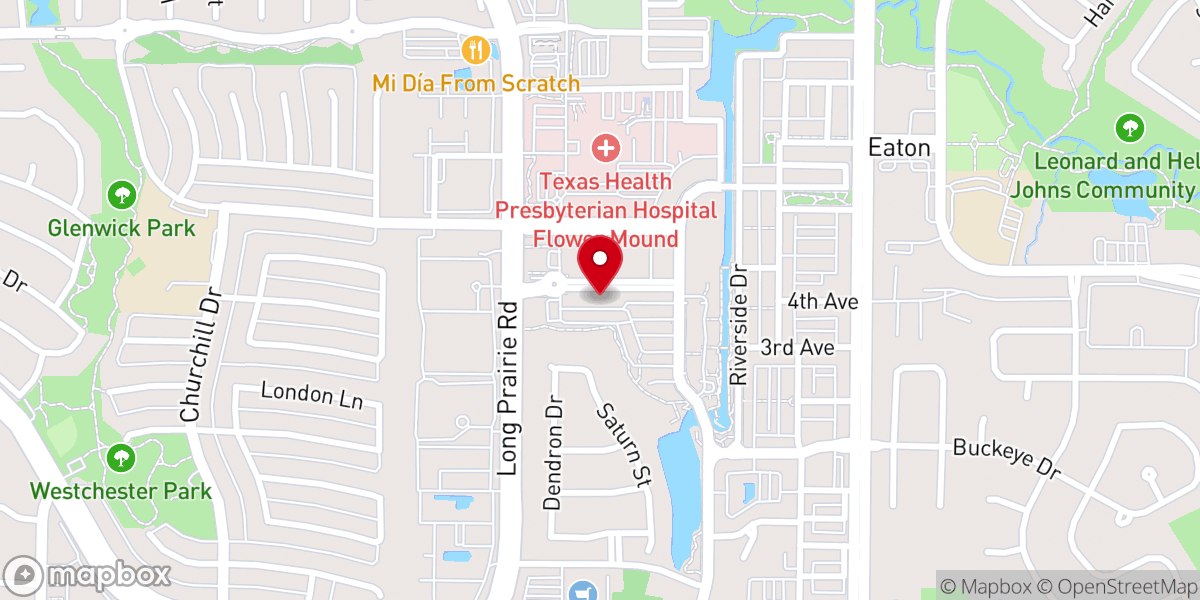 Map showing location of Flower Mound Farmers Market