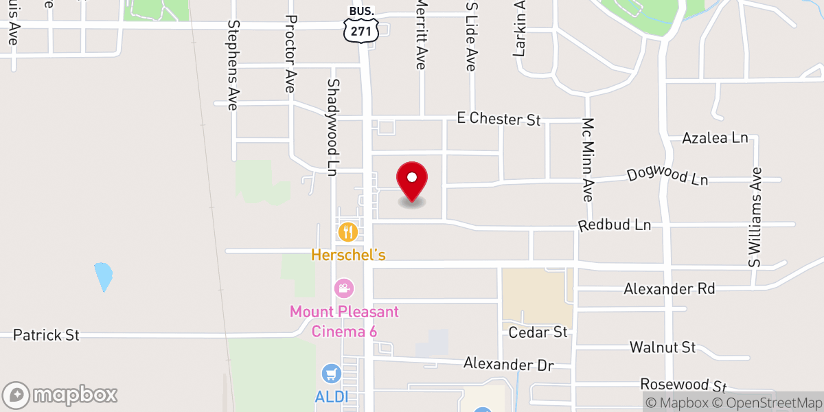 Map showing location of First Christian Church