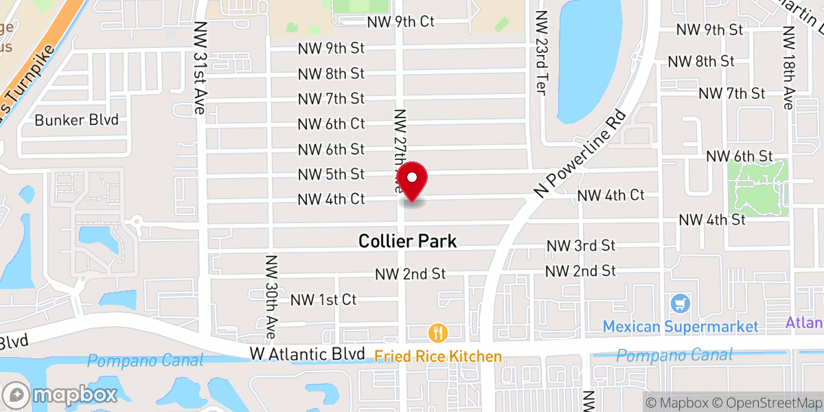 Map showing location of Greater Community Missionary Church of Pompano Inc