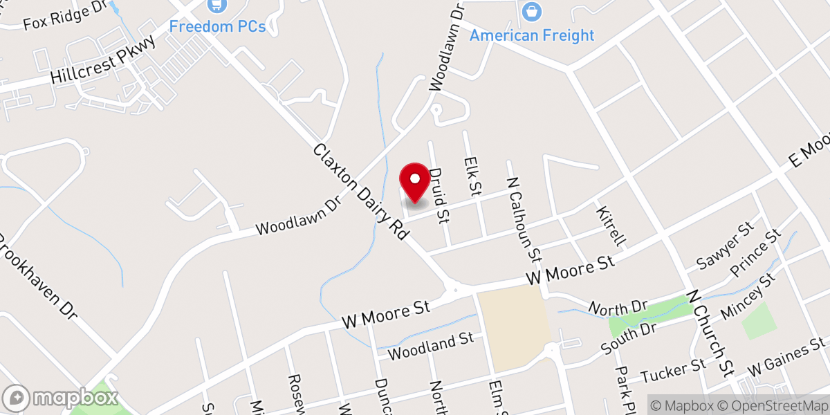 Map showing location of Crossroads Church