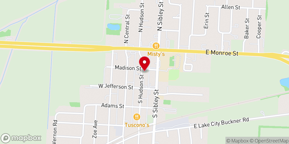 Map showing location of Buckner United Methodist Church