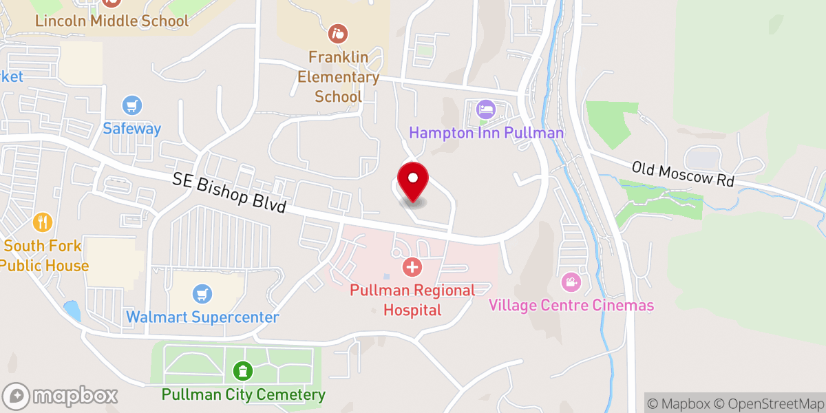Map showing location of Grace Bible Church of Pullman