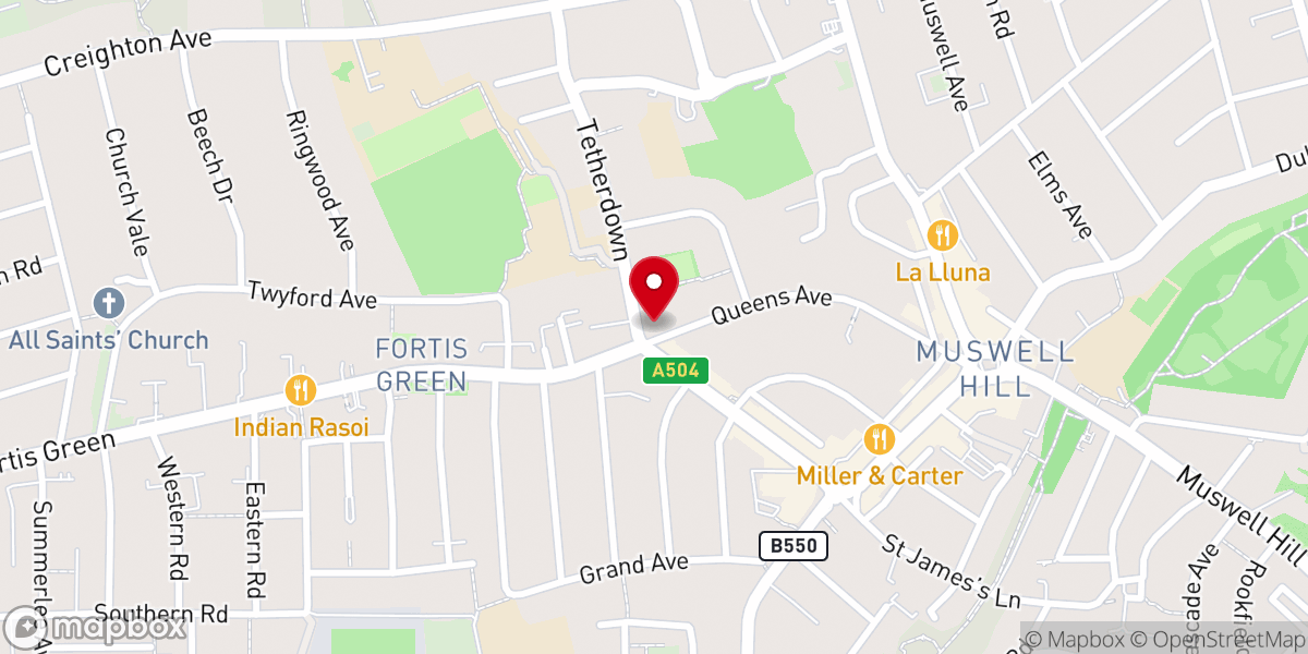 Map showing location of Muswell Hill United Reformed Church