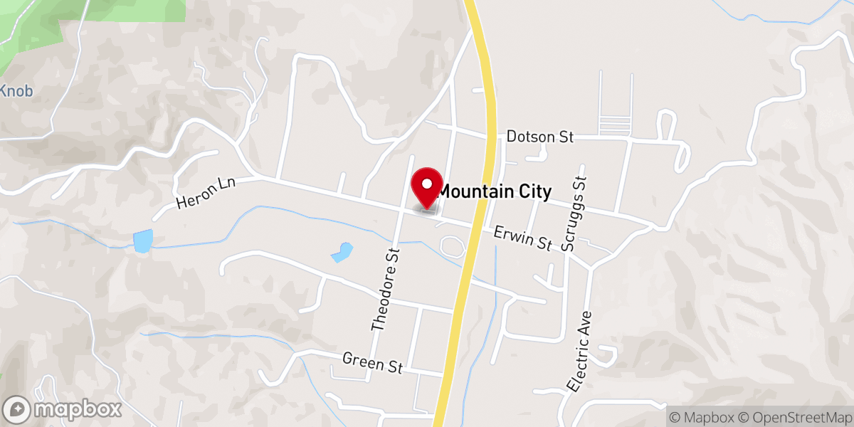 Map showing location of Mountain City United Methodist Church