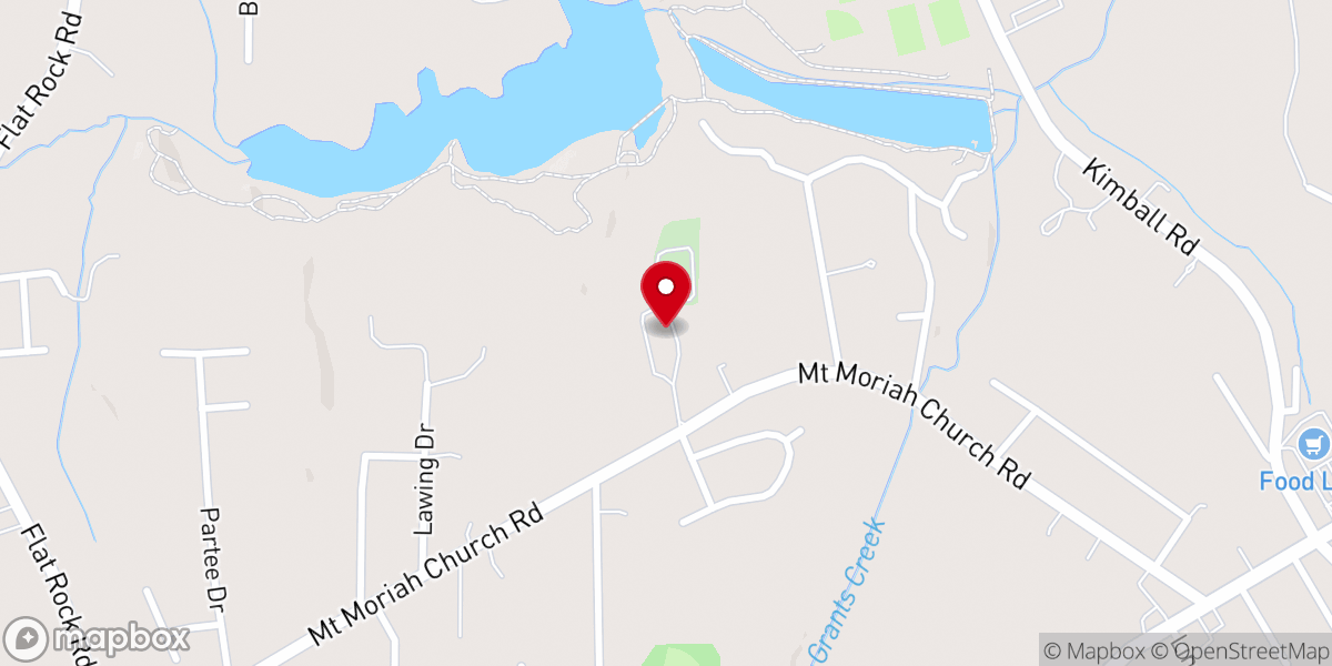 Map showing location of Mount Moriah Lutheran Church