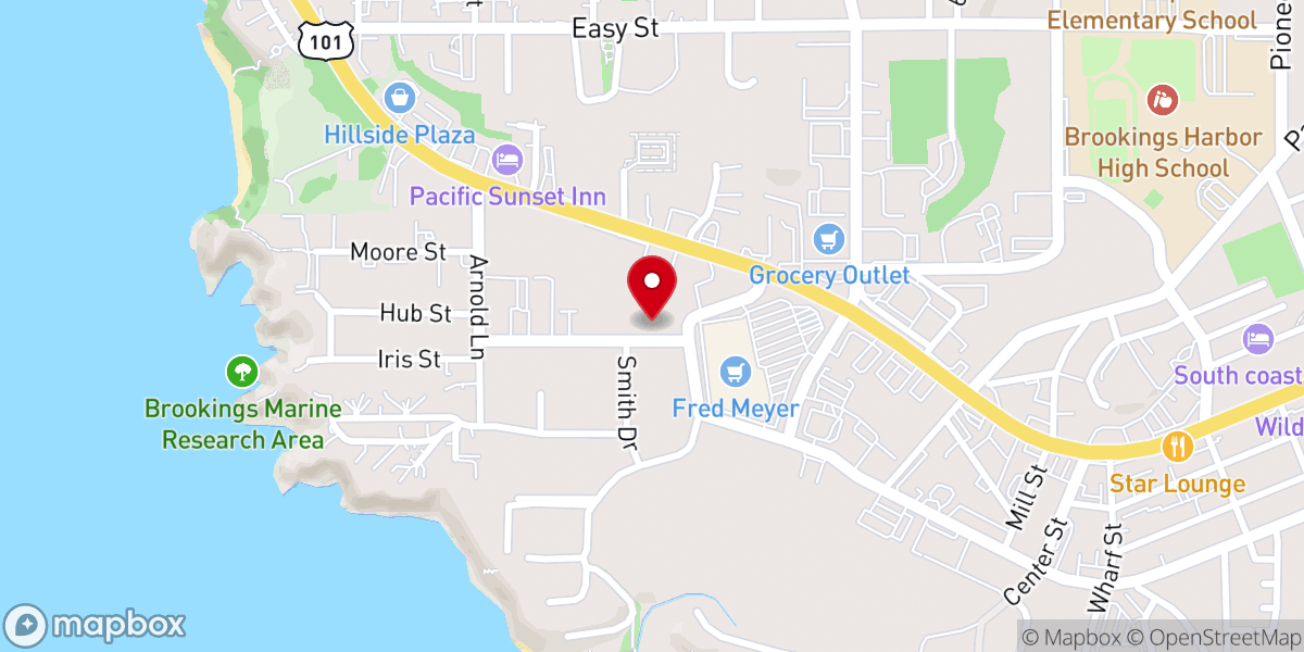 Map showing location of Redwood Memorial Chapel