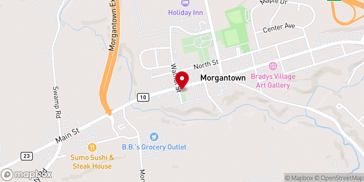 Map showing location of Eastgate Church