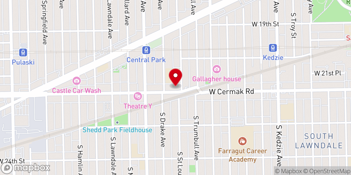 Map showing location of Holy Starlight MB Church