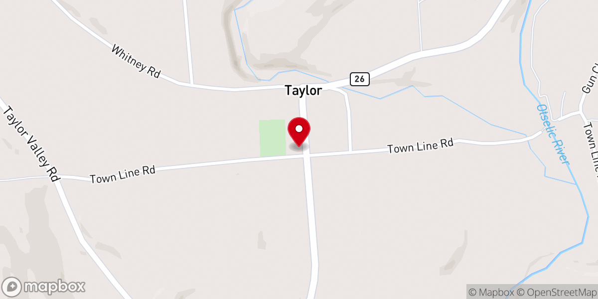 Map showing location of Taylor Wesleyan Church
