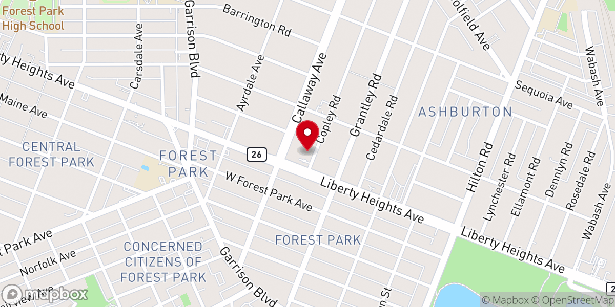 Map showing location of Liberty Grace Church of God