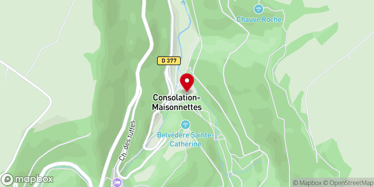 Map showing location of Val, Parc et Monastère de Consolation