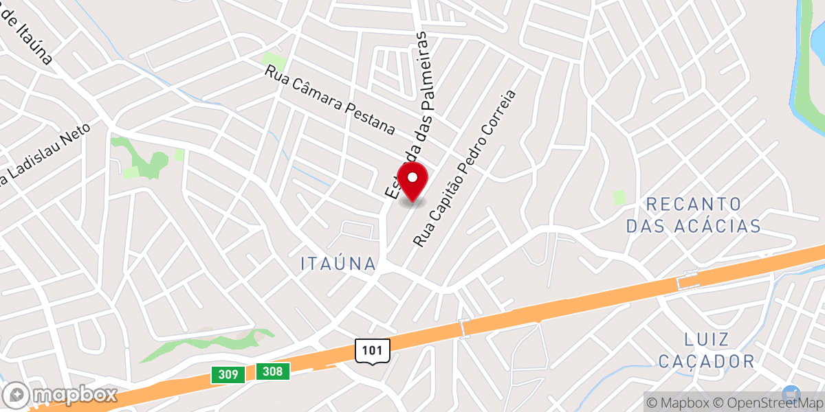Map showing location of Primeira Igreja Batista de Itaúna