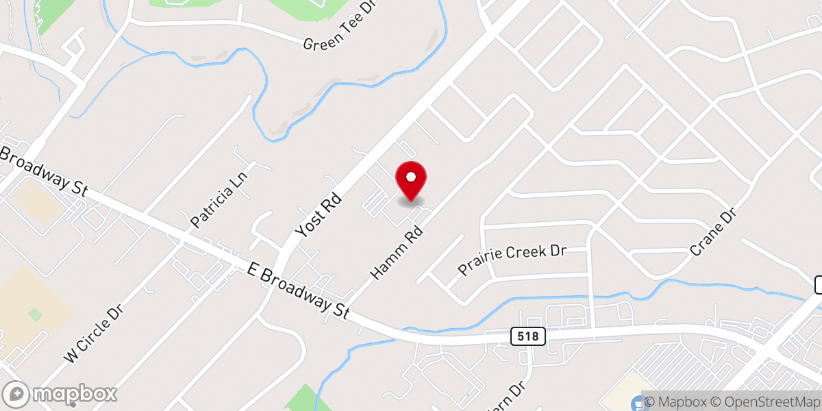 Map showing location of Shadycrest Baptist Church