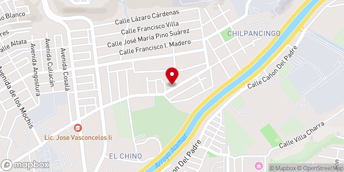 Map showing location of Iglesia Bautista Cristo es el Camino